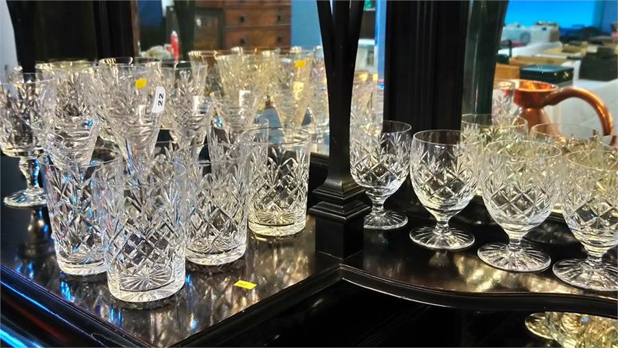 A suite of thirty Edinburgh cut crystal glasses and a set of six Royal Doulton glasses. - Image 4 of 4