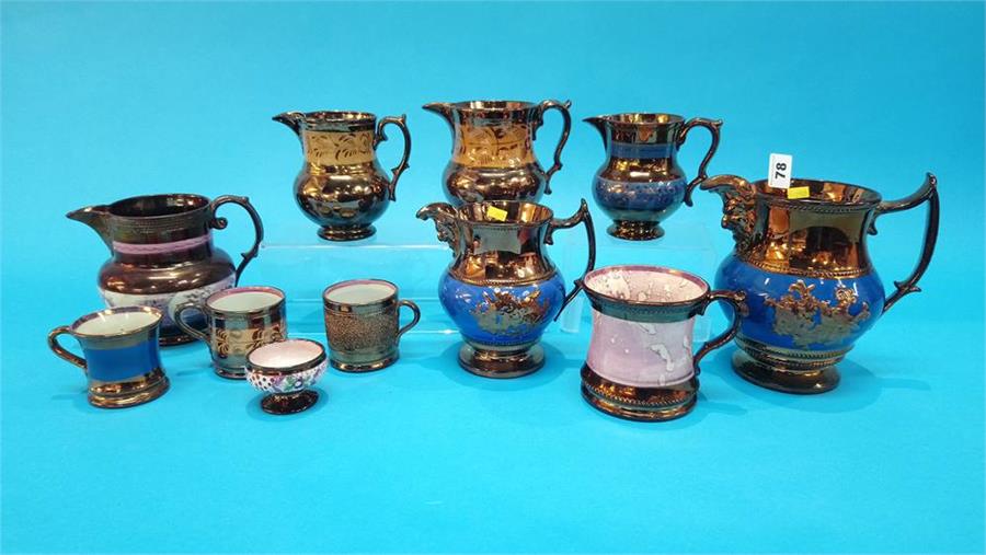Eleven pieces of Victorian copper lustreware - Image 2 of 2