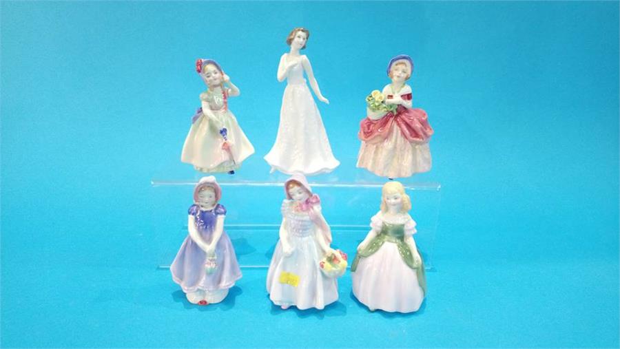 Six small Royal Doulton figurines of Ladies