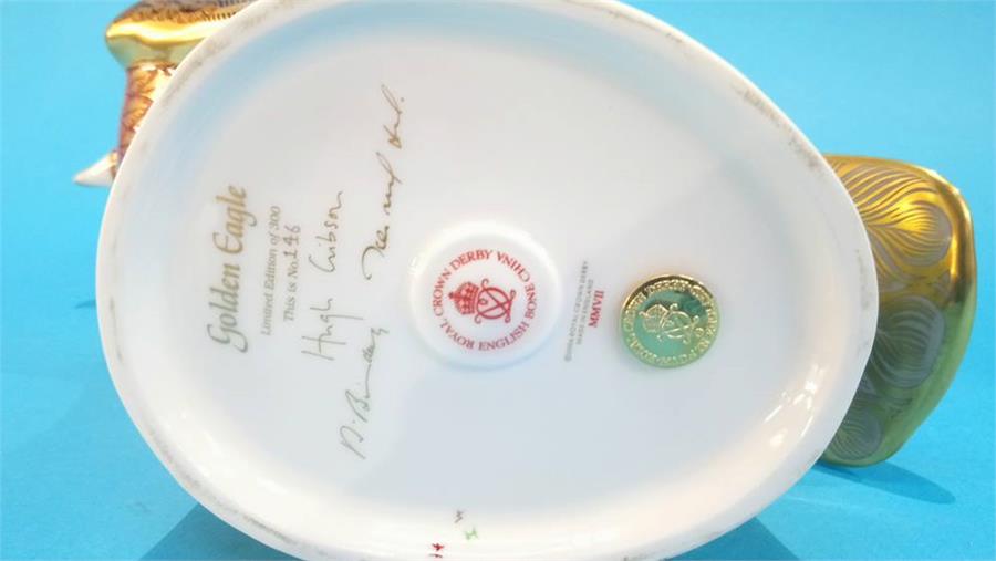 A Royal Crown Derby 'Golden Eagle', Limited Edition, 146/300, with box and certificate. - Image 3 of 3