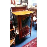 An Edwardian glass fronted music cabinet. 53cm wide