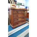 A Victorian mahogany chest of five drawers. 122cm