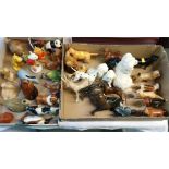 A collection of Beswick figures in two boxes.