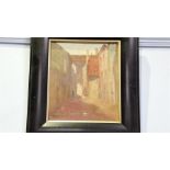 E. Beckwith, oil, signed, 'Street Scene'. 22.5cm x 19cm