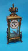 A William Angus of 17 Lord Street, Liverpool four glass clock, with enamelled circular dial, 8 day