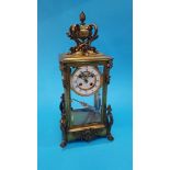 A William Angus of 17 Lord Street, Liverpool four glass clock, with enamelled circular dial, 8 day