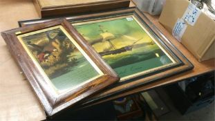Framed Steamship 'The British Queen' 1838 and 'Angling'. (2)