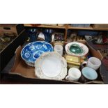 Tray of assorted china, Oriental bowl etc.