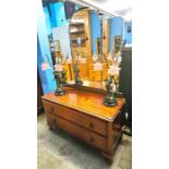 An oak dressing chest and a matching Gent's wardrobe.