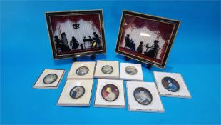A collection of reproduction miniatures and silhouettes, in one box.