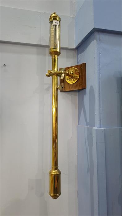 An R.N. Desterro Lisbon brass marine barometer. 94cm high - Image 4 of 6