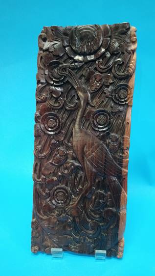 A pair of carved panels and a barometer. - Image 4 of 6