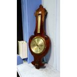 A mahogany two glass Banjo barometer. 86cm long