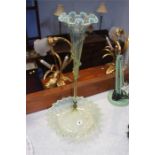 A Victorian Pearline glass epergne