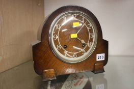 Oak cased mantle clock