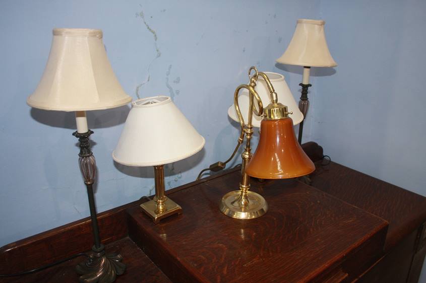 Five table lamps