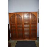 Pair of teak display cabinets