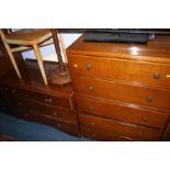 Two oak chest of drawers etc.