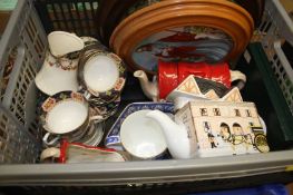 Three boxes including Royal Doulton figures etc.