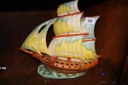 A Czechoslovakian pottery galleon