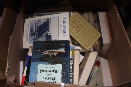 Quantity of books in four boxes and a trunk