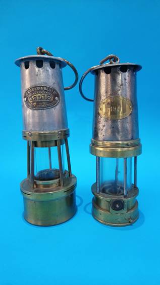 An Ackroyd and Best Miner's lamp and a Patterson miners lamp