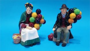 Two Royal Doulton figures, 'The Old Balloon Seller' and 'The Balloon Man'
