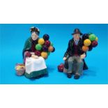 Two Royal Doulton figures, 'The Old Balloon Seller' and 'The Balloon Man'