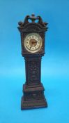 A miniature Grandfather clock, by Ansonia Clock Company, New York, USA