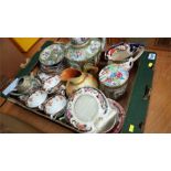 Tray of Oriental china, Royal Worcester jug etc.