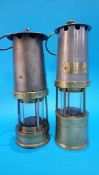 Two Miner's lamps; Naylor and Davis Kirkby