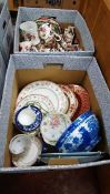 Large quantity of Masons and other china in two boxes