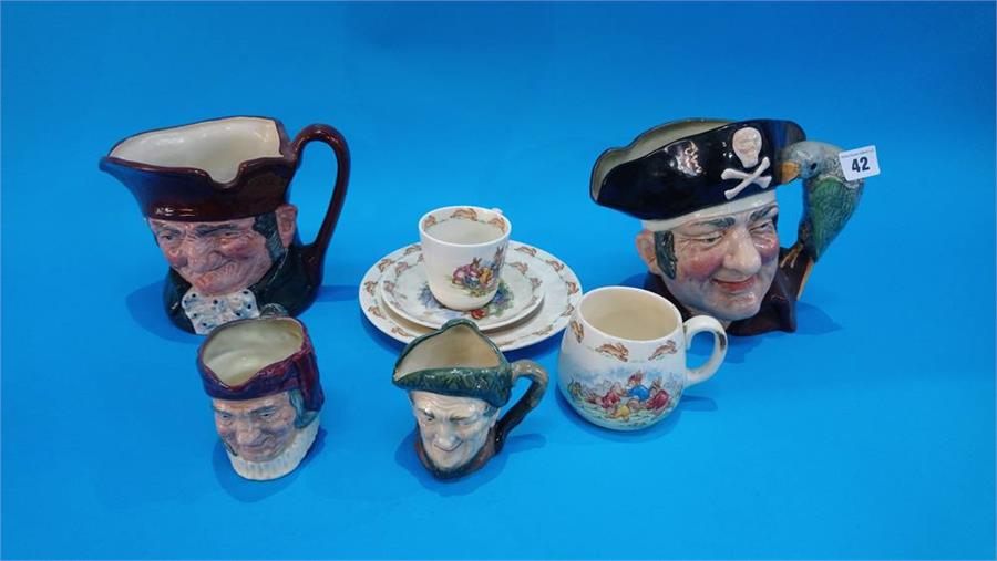 Four Royal Doulton character jugs and various Royal Doulton 'Bunnykins' - Image 2 of 2