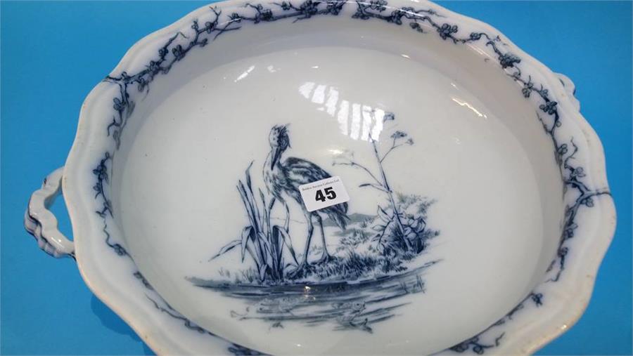 A Victorian blue and white dish - Image 2 of 4