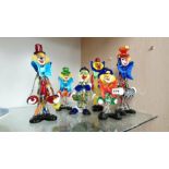 Quantity of Murano style glass clowns