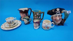 Four Royal Doulton character jugs and various Royal Doulton 'Bunnykins'