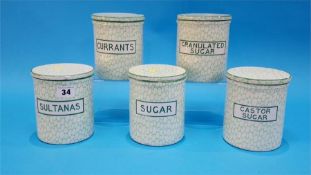 Five Maling 'Cobblestone' storage jars