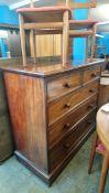 A 19th century mahogany straight front chest of drawers with two short and three long graduated