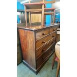 A 19th century mahogany straight front chest of drawers with two short and three long graduated