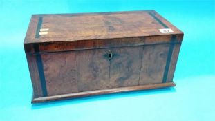 A walnut box. 38cm wide