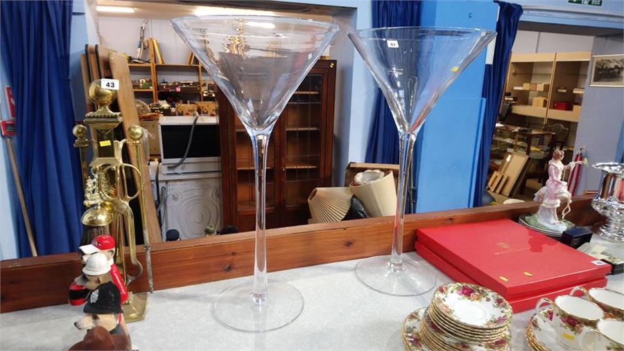 Large pair of Martini glasses