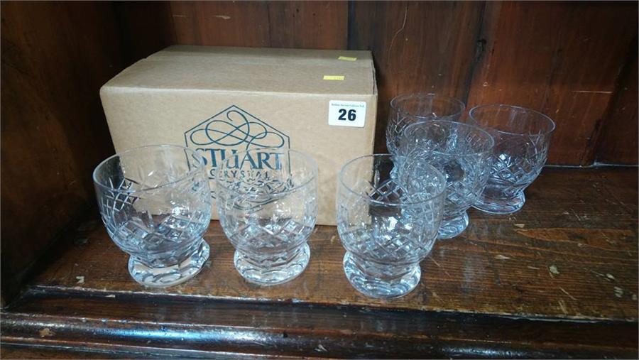 Two sets of six cut glass whiskey tumblers - Bild 2 aus 2