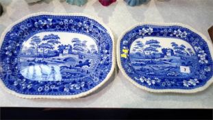 Two Spode meat plates
