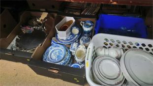 Four trays of assorted china etc.