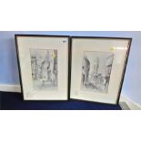 Two framed limited edition prints of Newcastle