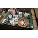 Tray including Roya Worcester and Wedgwood etc.