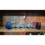 A decanter and assorted glasses