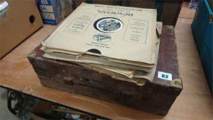 Table top gramophone and records