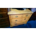 Pine straight front dressing chest
