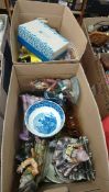 Two boxes of assorted including Maling jug etc.